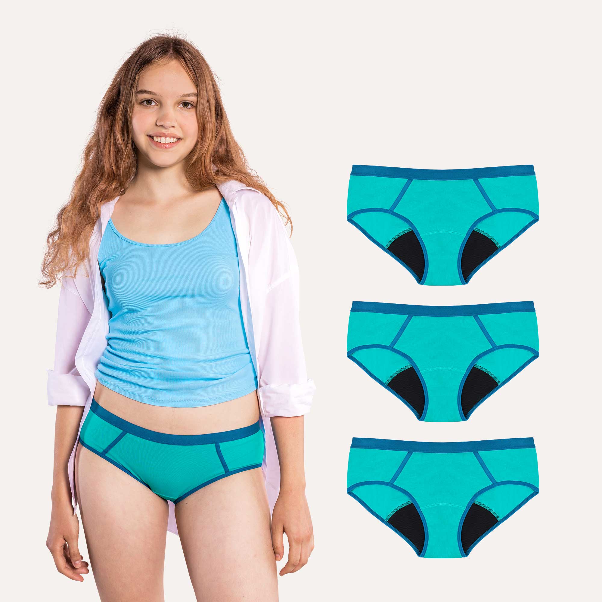 Teen Menstrual Panties Girl Absorbent Period Panties Women Bamboo Leakproof  Period Underwear Teenage Menstrual Bikinis 2PCS